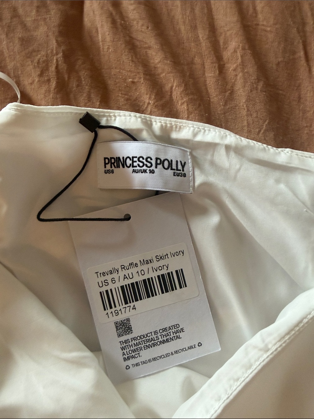 Princess Polly Cream Ruffle Wrap Maxi Skirt - Picture 2 of 3